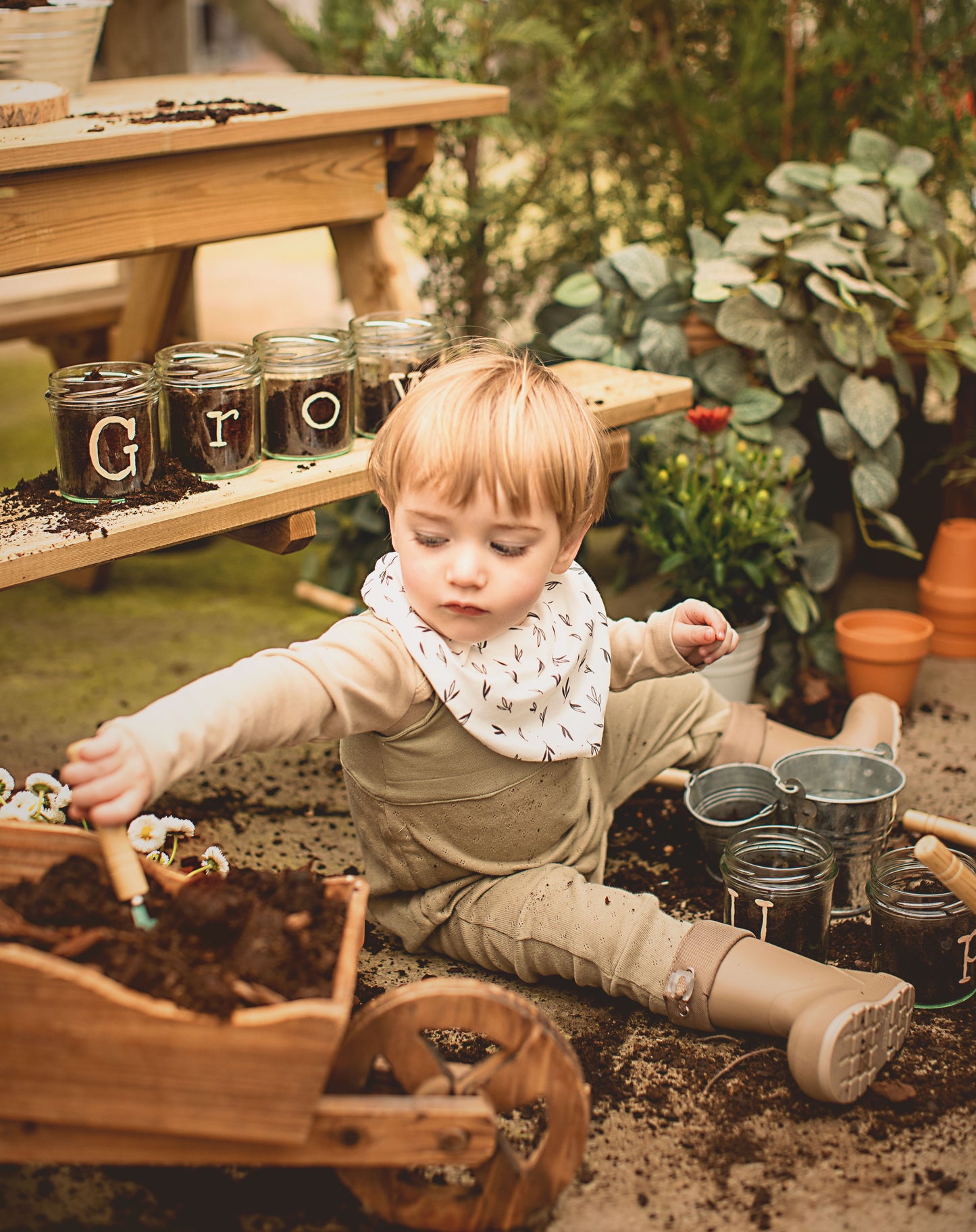 Grow-with-me Jumpsuit. Solid Green