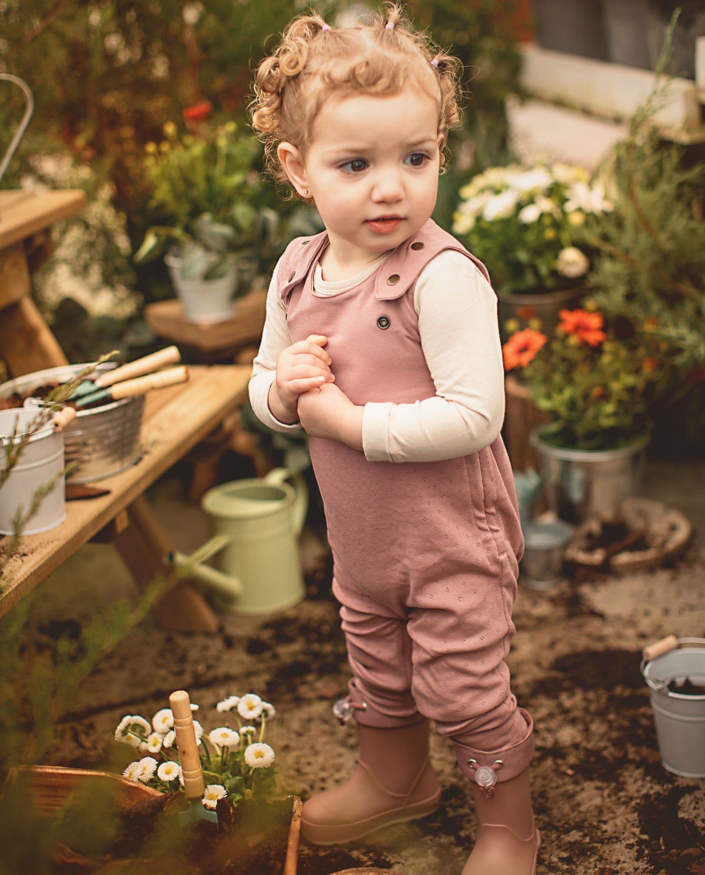 Grow-with-me Jumpsuit. Textured Mauve
