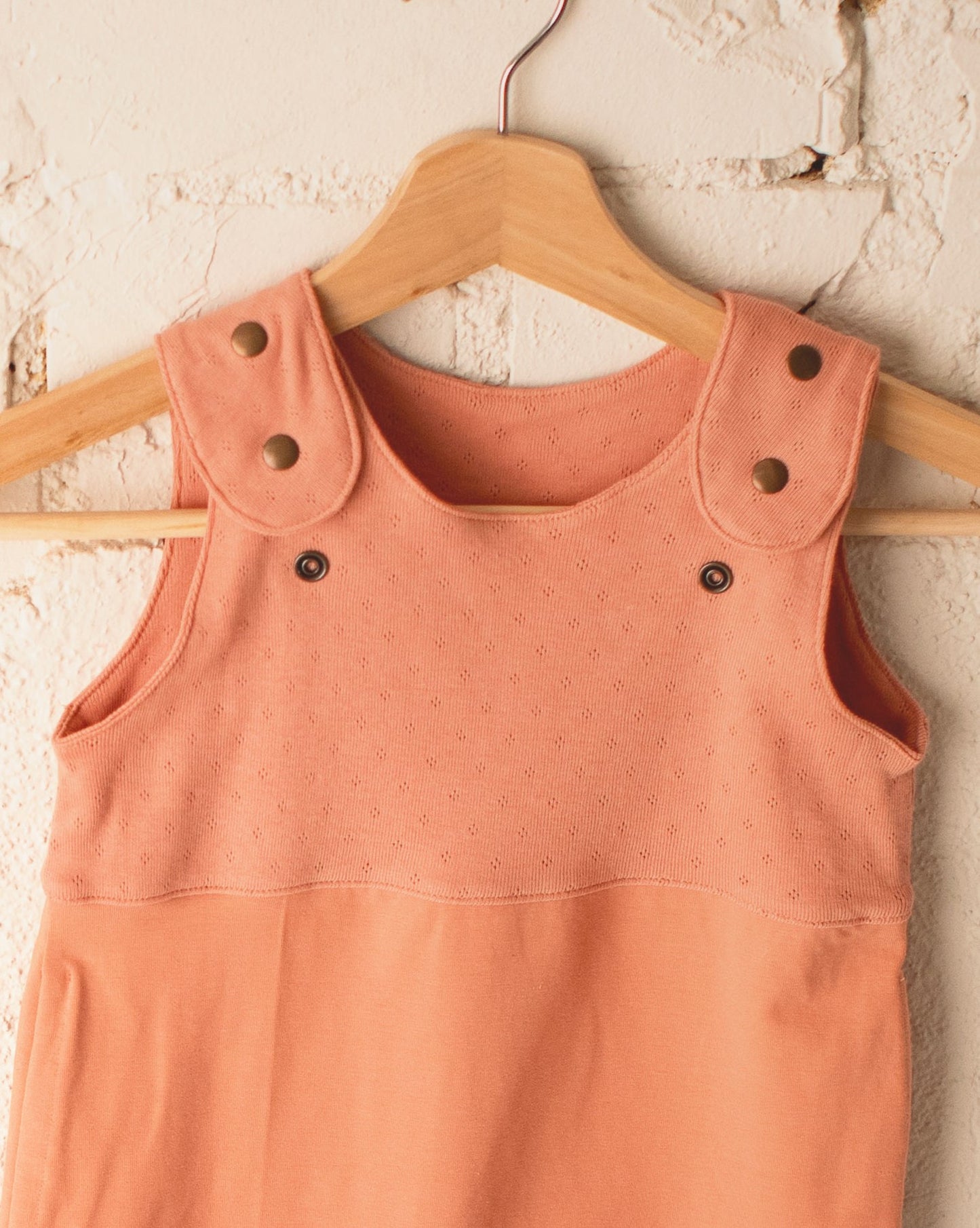 Grow-with-me Jumpsuit. Solid Coral