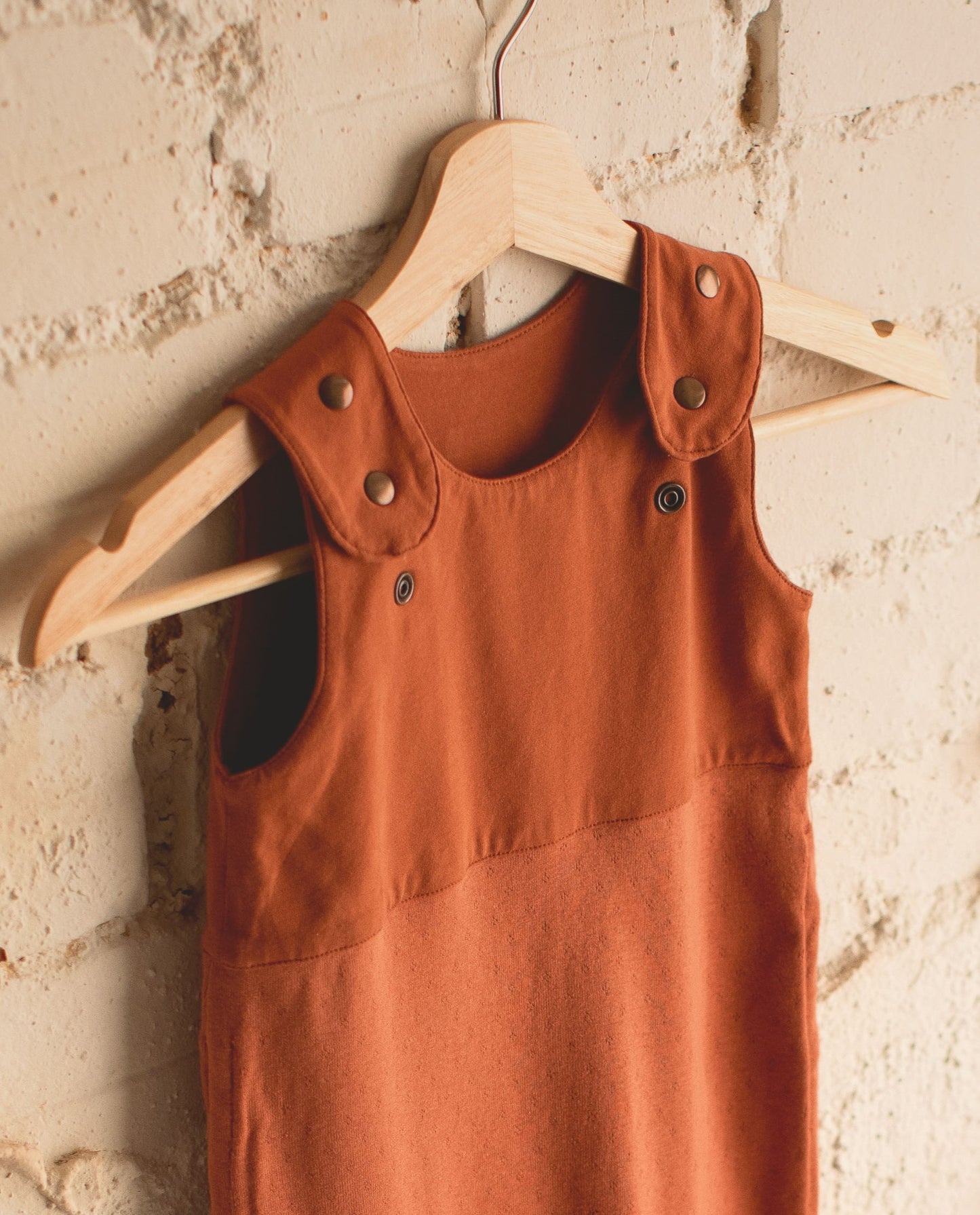 Grow-with-me Jumpsuit. Textured Terracotta