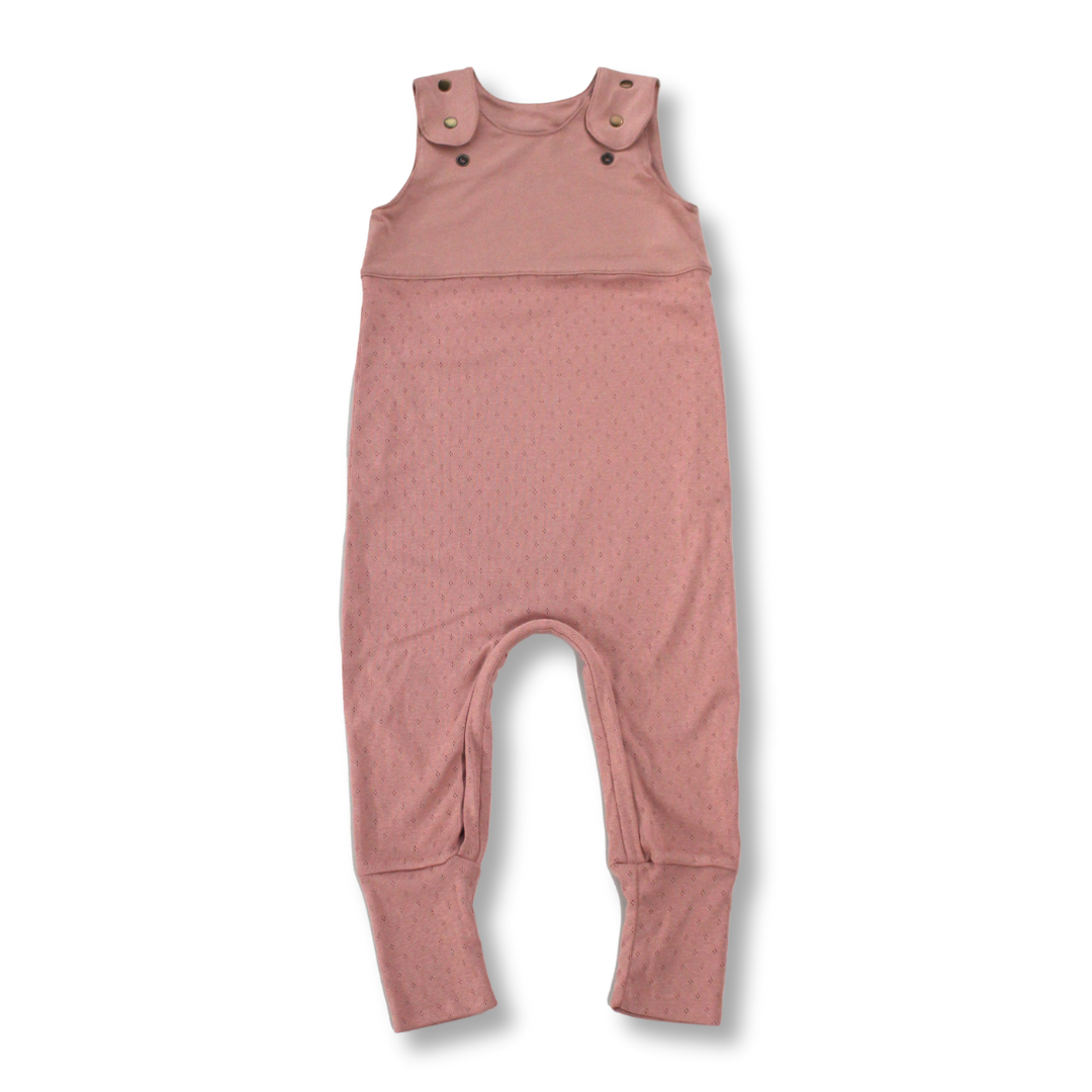 Grow-with-me Jumpsuit. Textured Mauve