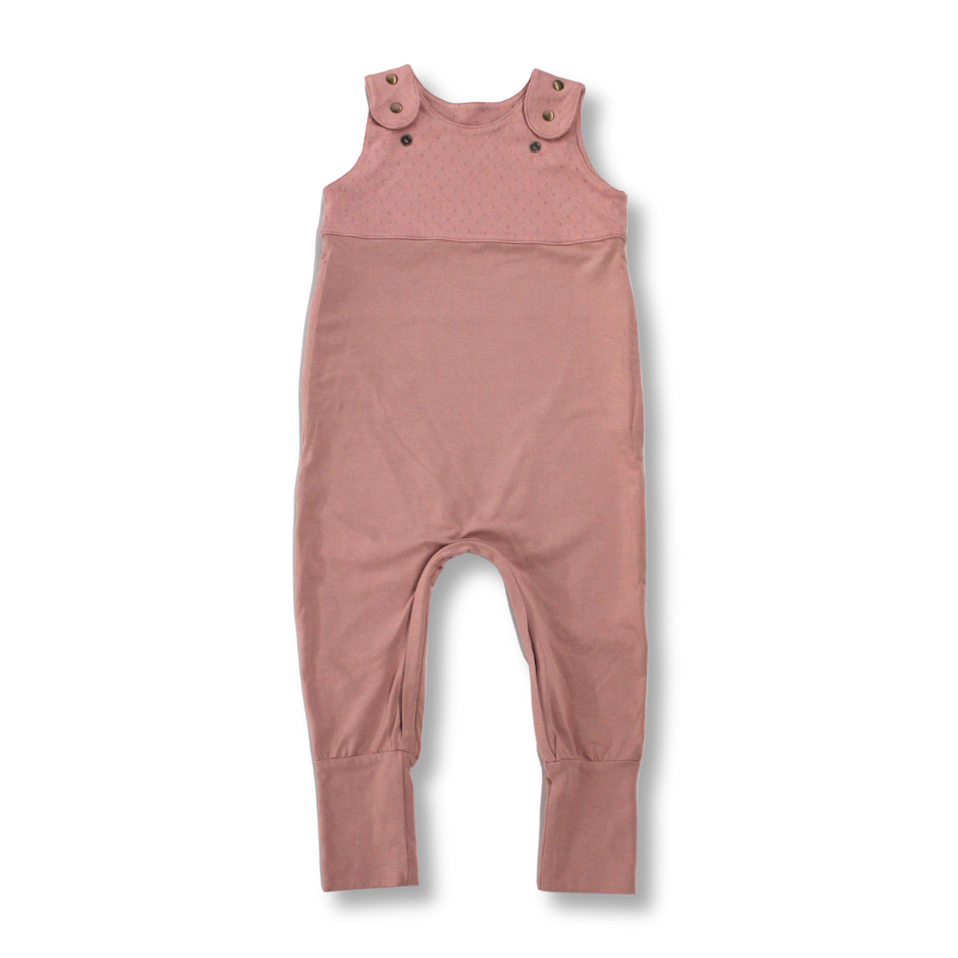 Grow-with-me Jumpsuit. Solid mauve