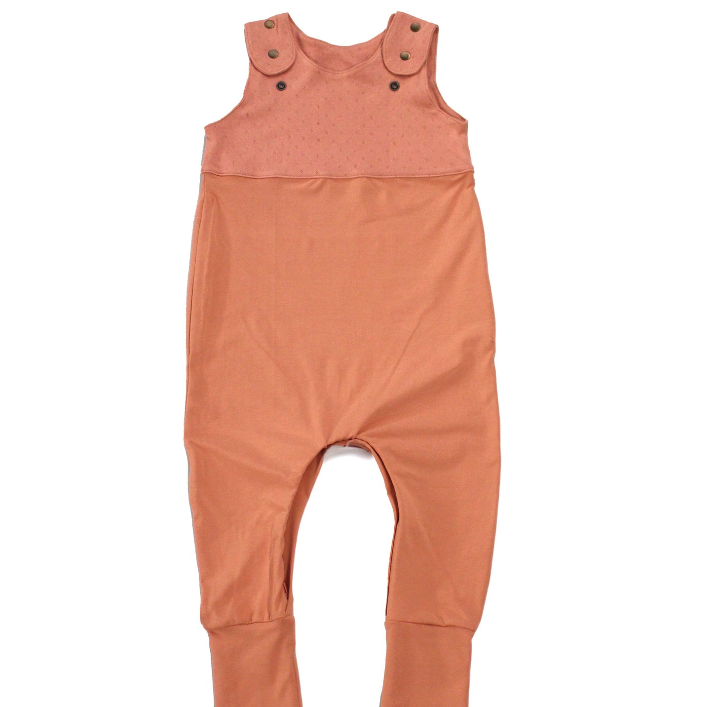 Grow-with-me Jumpsuit. Solid Coral