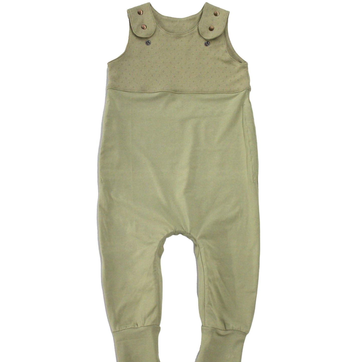 Grow-with-me Jumpsuit. Solid Green