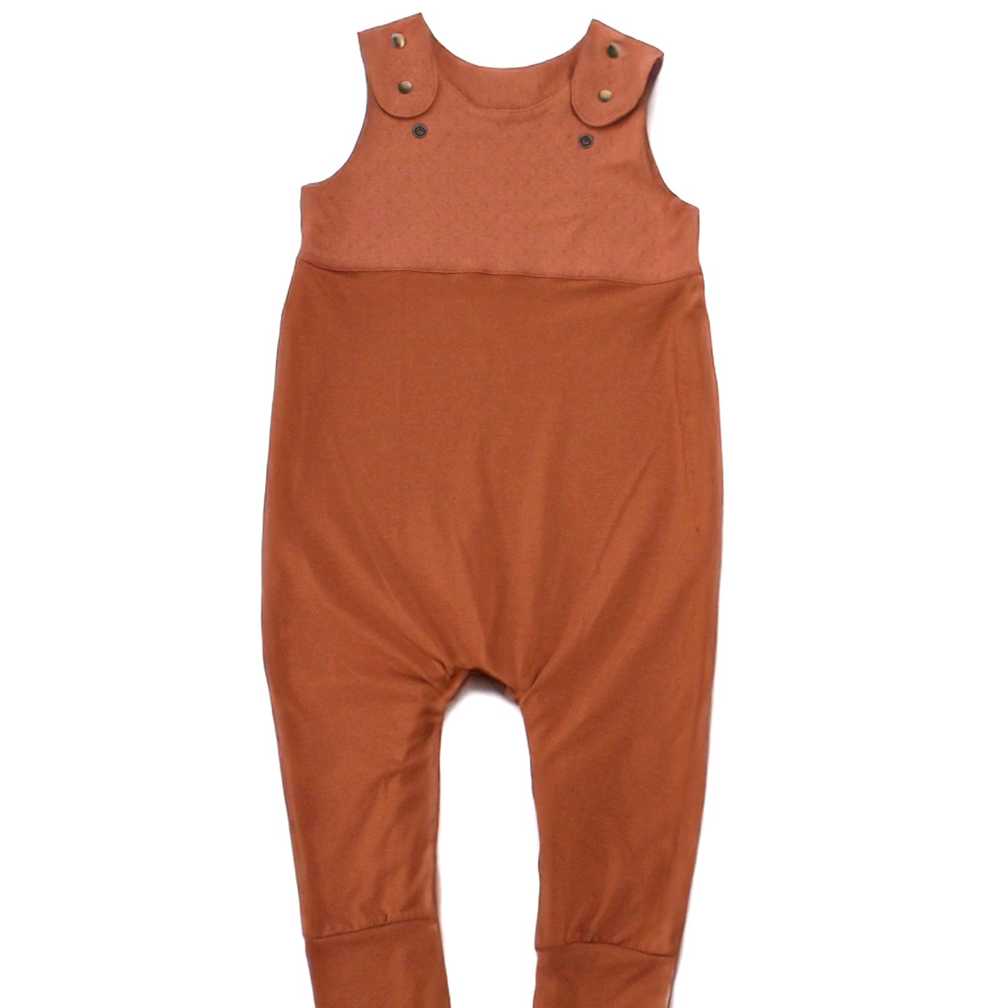 Grow-with-me Jumpsuit. Solid Terracotta