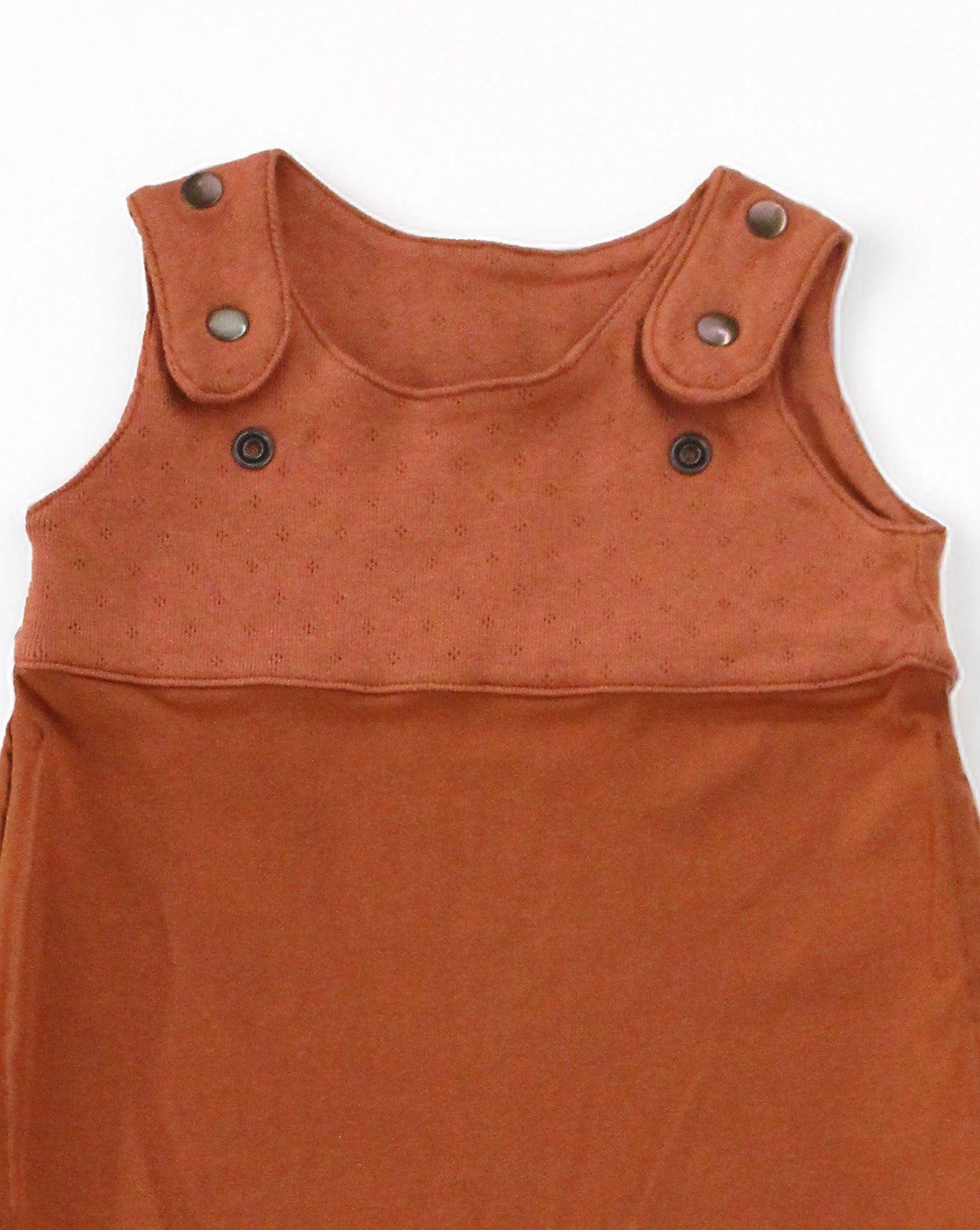 Grow-with-me Jumpsuit. Solid Terracotta