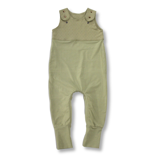 Grow-with-me Jumpsuit. Solid Green