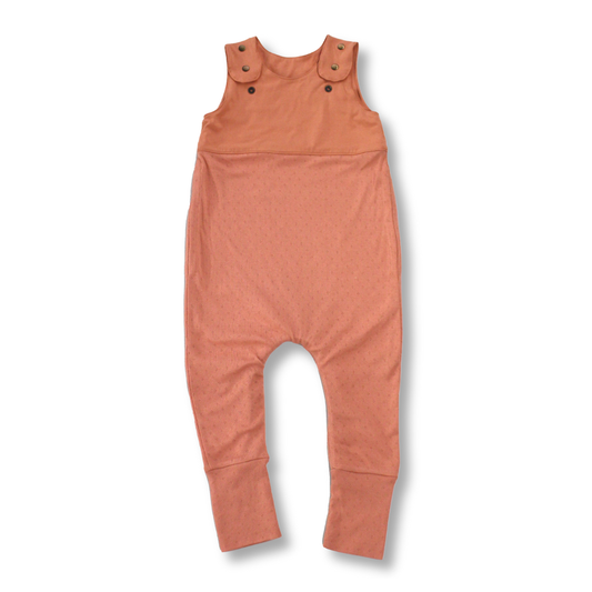Grow-with-me Jumpsuit. Textured Coral