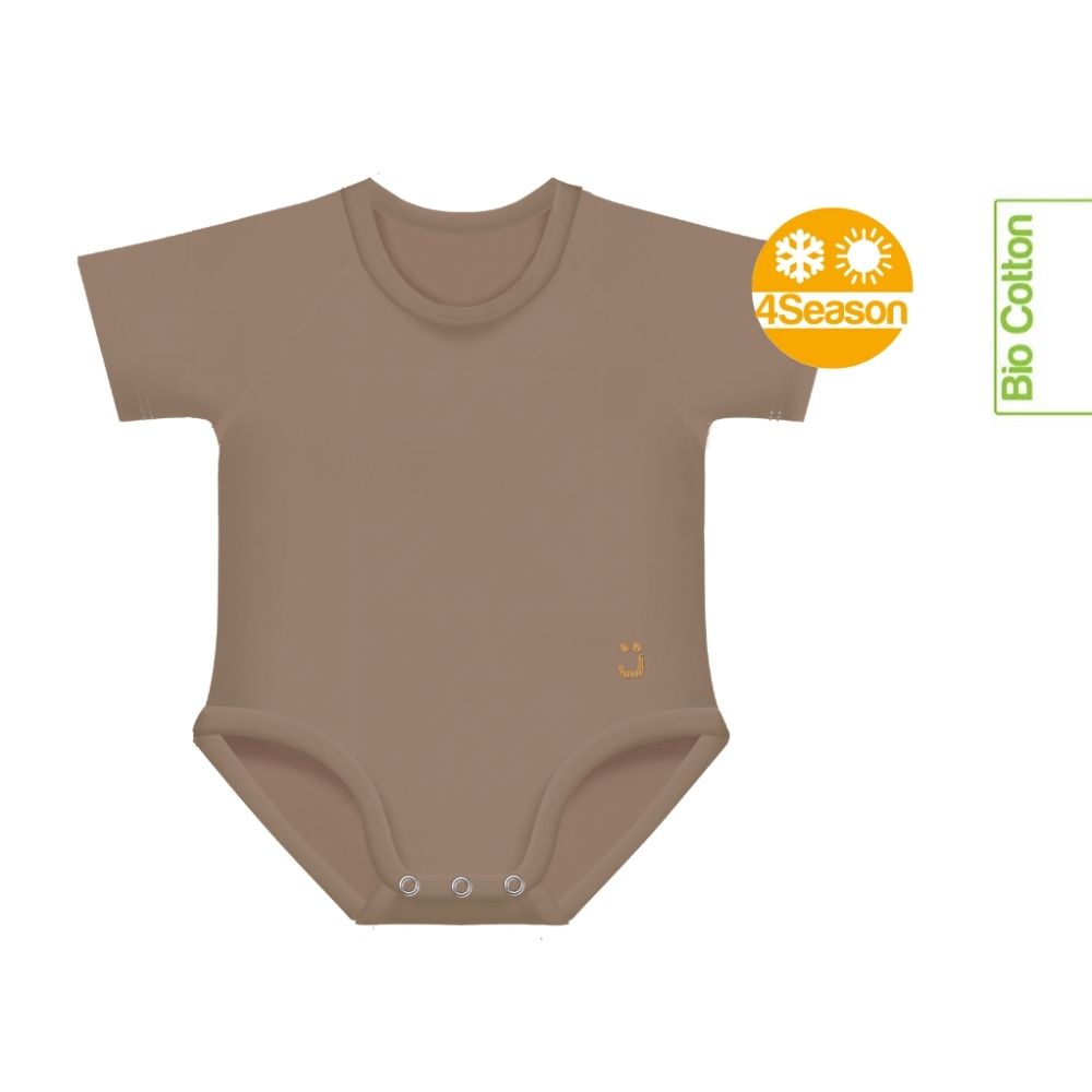 Pack 2 bodys extensibles 4 estaciones. Color marrón liso y rayas. Talla 0-36m 