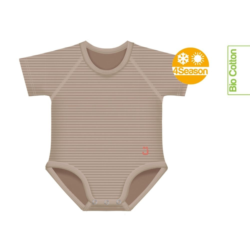 Pack 2 bodys extensibles 4 estaciones. Color marrón liso y rayas. Talla 0-36m 
